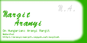 margit aranyi business card